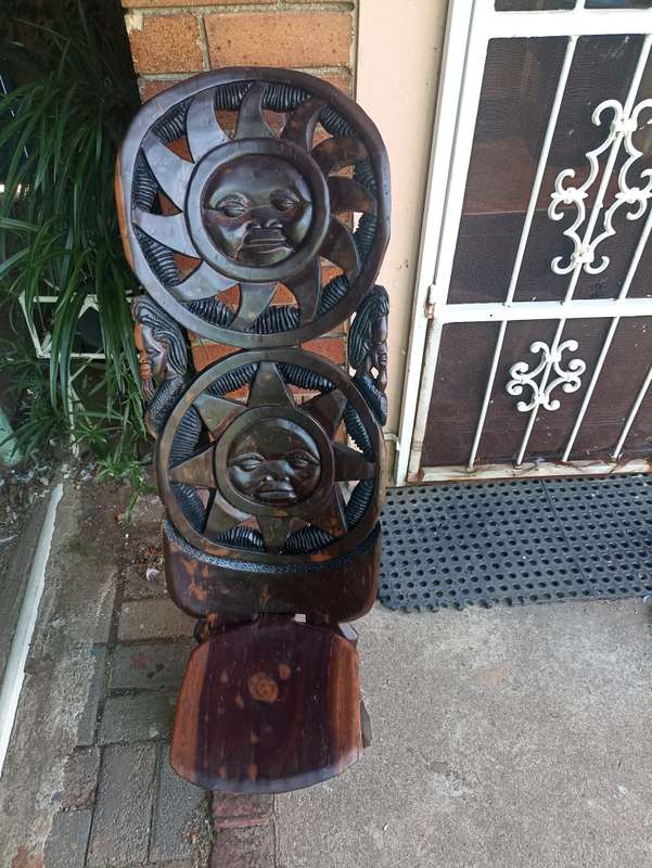 Hand carved wooden chair