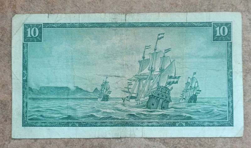 Old South Africa R10 Note, Van Riebeck, Very Rare
