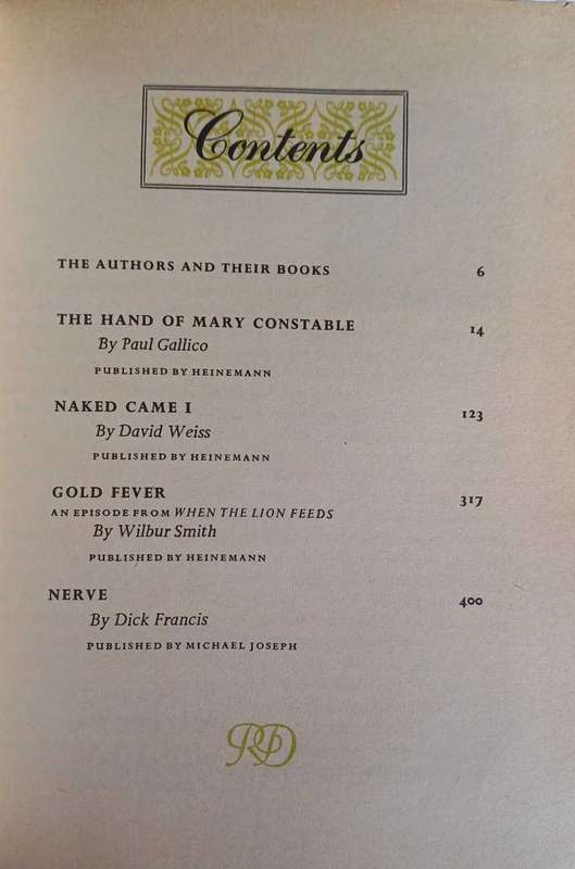 Reader`s digest condensed book: The hand of Mary Constable, Naked came I, Gold fever