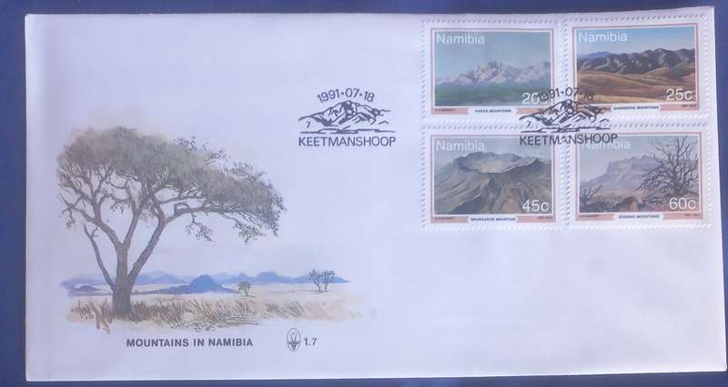 First day envelope - Mountains in Namibia