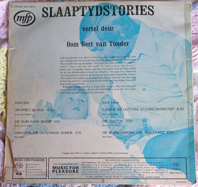 Slaaptydstories vertel deur oom Gert van Tonder LP