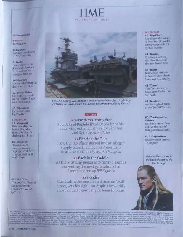 Time magazine December 16, 2013