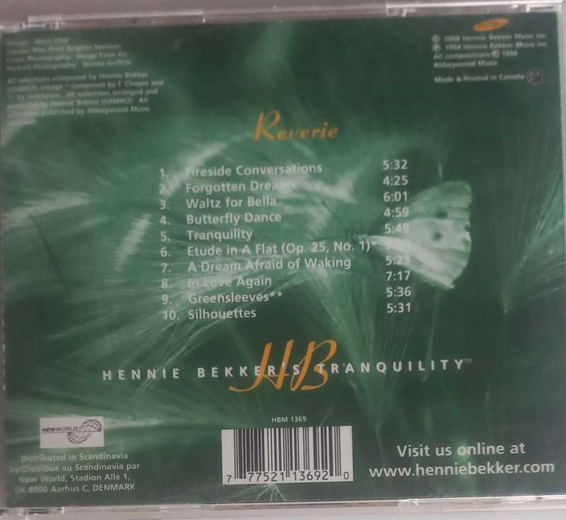Hennie Bekker`s tranquility cd