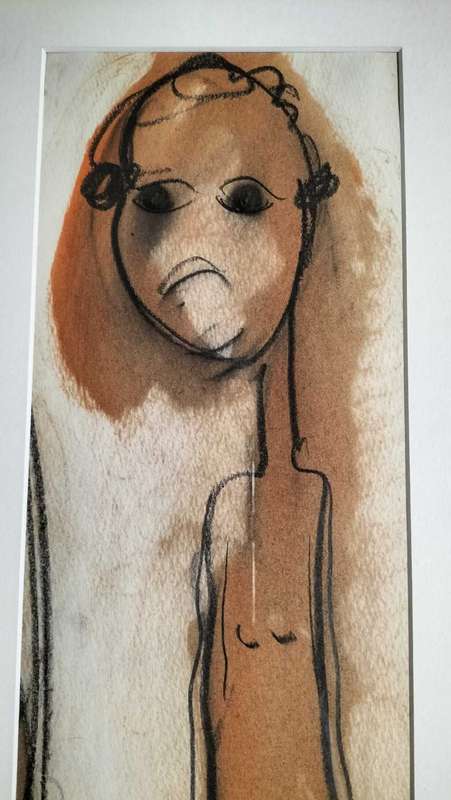 Frans Claerhout mixed media size 370mm x 150mm