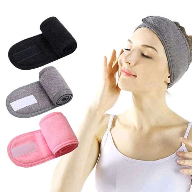 Non-Slip Stretchable Headband | Washable Hair Wrap for Face Wash, Makeup and Sports (Pink)