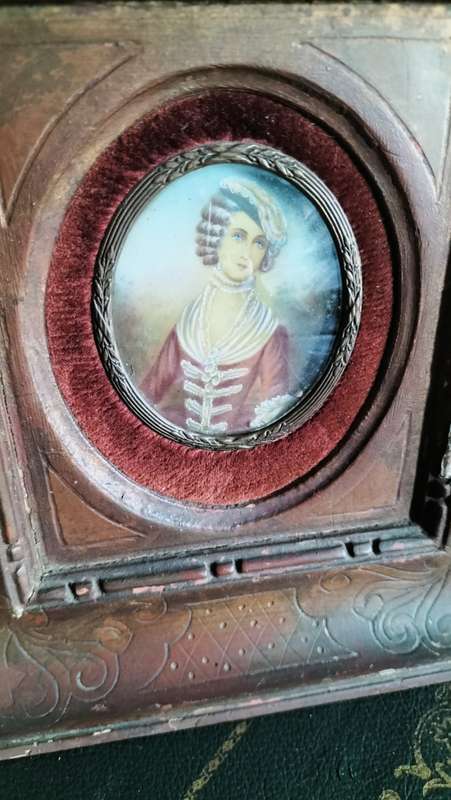 Miniature Portrait Painting of a Young Woman French in Style
