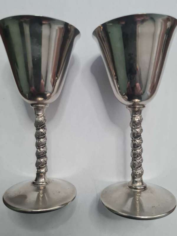 Elweco silver plated wine glasses