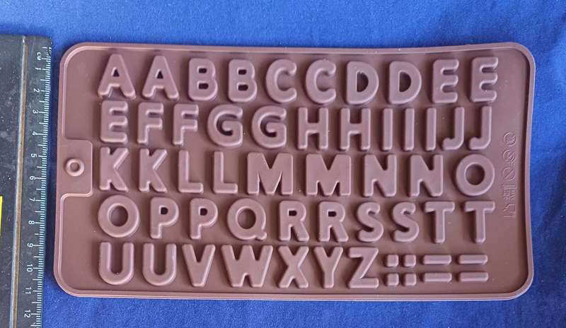 Silicone fondant alphabet mould