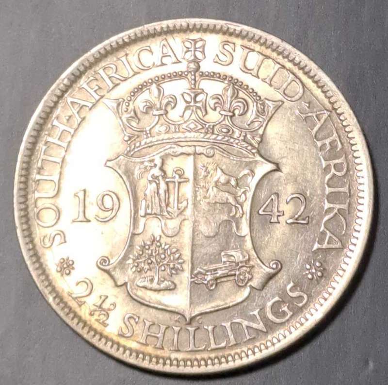 1942 Union SA Half-Crown Two and Half shillings (2.5S)