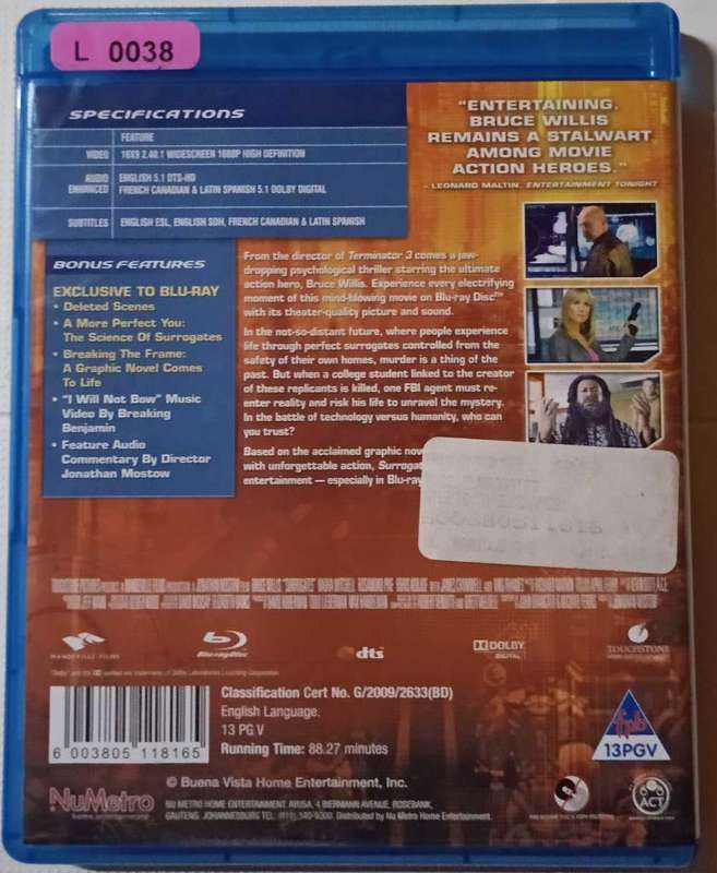 Surrogates on Blu-ray Movie
