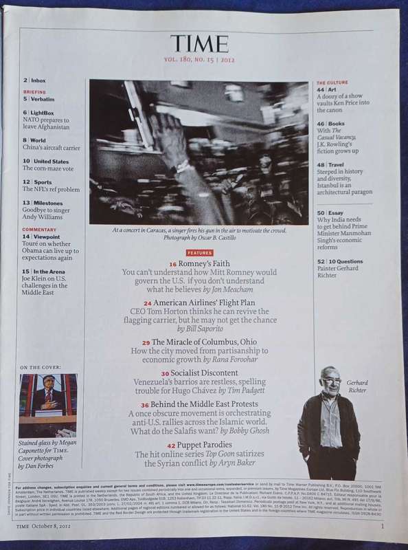 Time magazine October 8, 2012