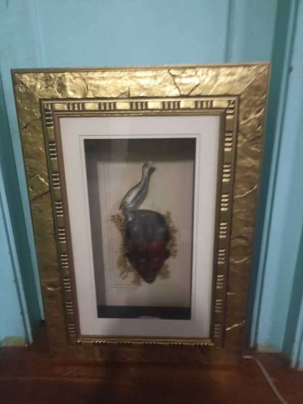 Foreign art sculpture framed
