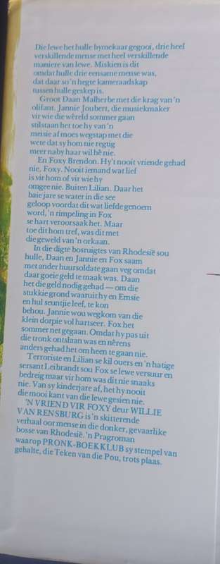 `n Vriend vir Foxy deur Willie van Rensburg