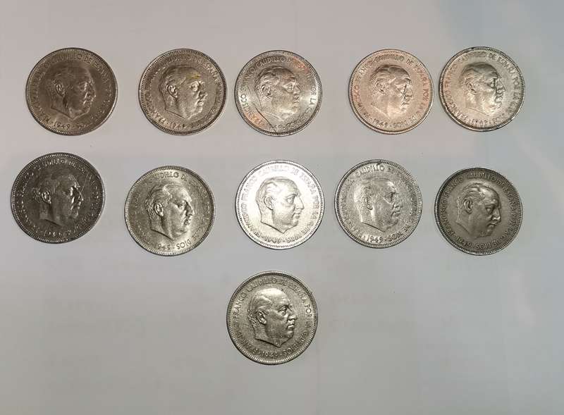 11 x 1949 Spain 5 Pesetas