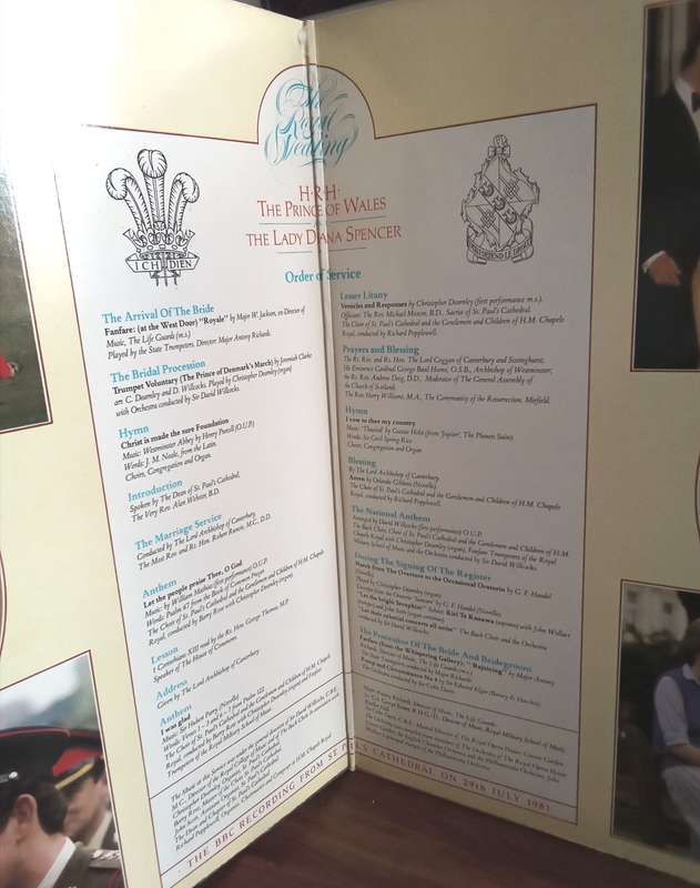 THE ROYAL WEDDING BBC RECORDING FROM ST. PAUL`S CATHEDRAL 28THJULY 1981.