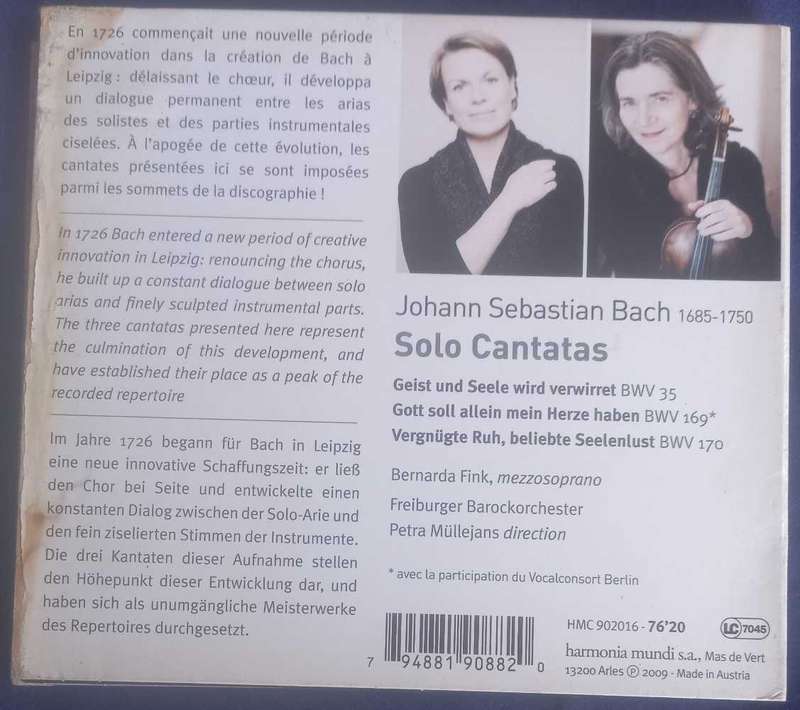 Solo Cantatas - Bernarda Fink cd