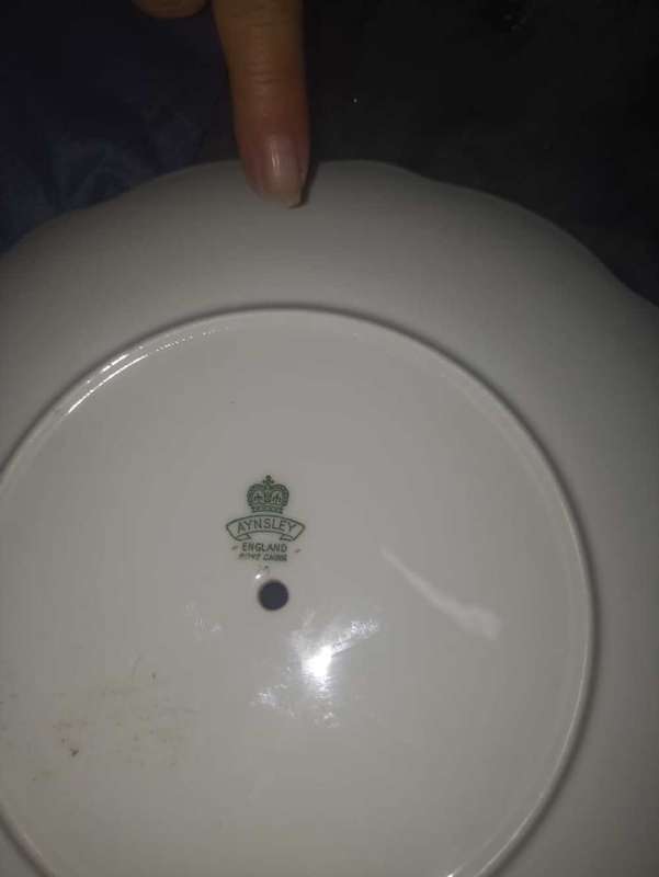 Porcelain cake plate made in England