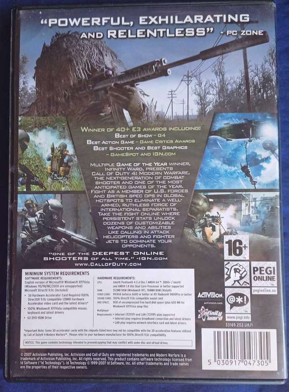 Call of duty 4 modern warfare PC