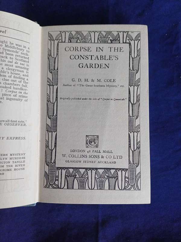 Corpse in the constable's garden by GDH & M Cole