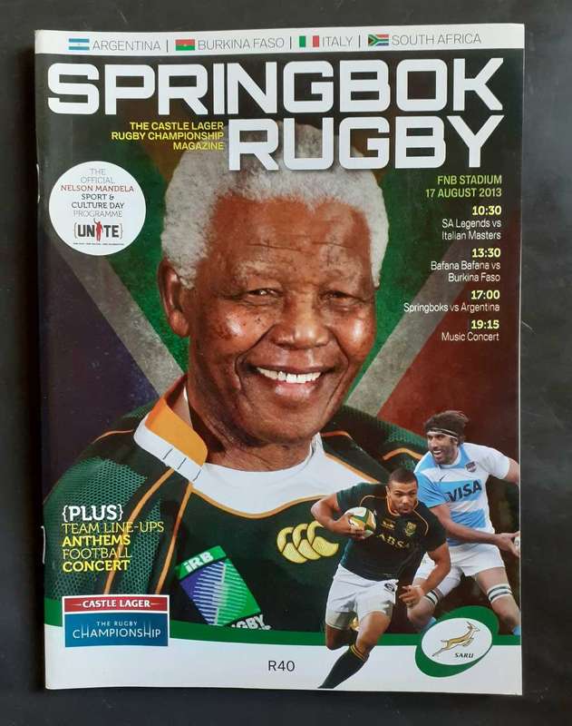 South Africa vs Argentina 2013 Rugby Championship Match Programme