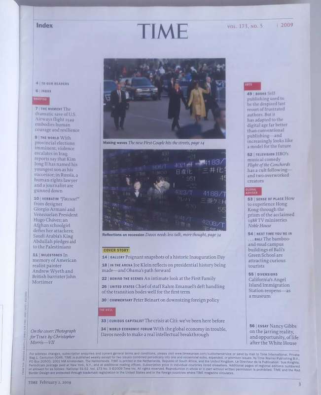 Time magazine February 2, 2009