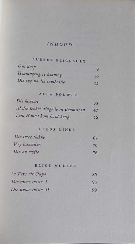 Die dammetjie en ander sketse en essays deur Audrey Blignault, Alba Bouwer