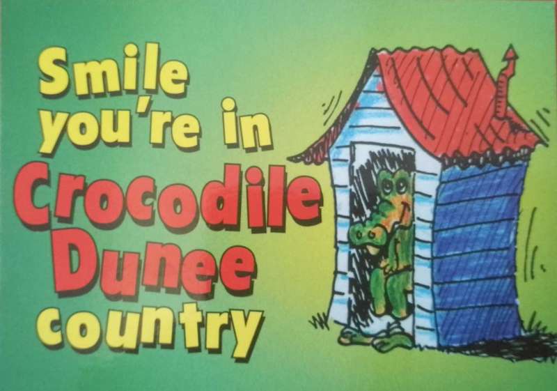 AUSTRALIAN FUNNY POST CARD CROCODILE DUNEE(toilet) post card