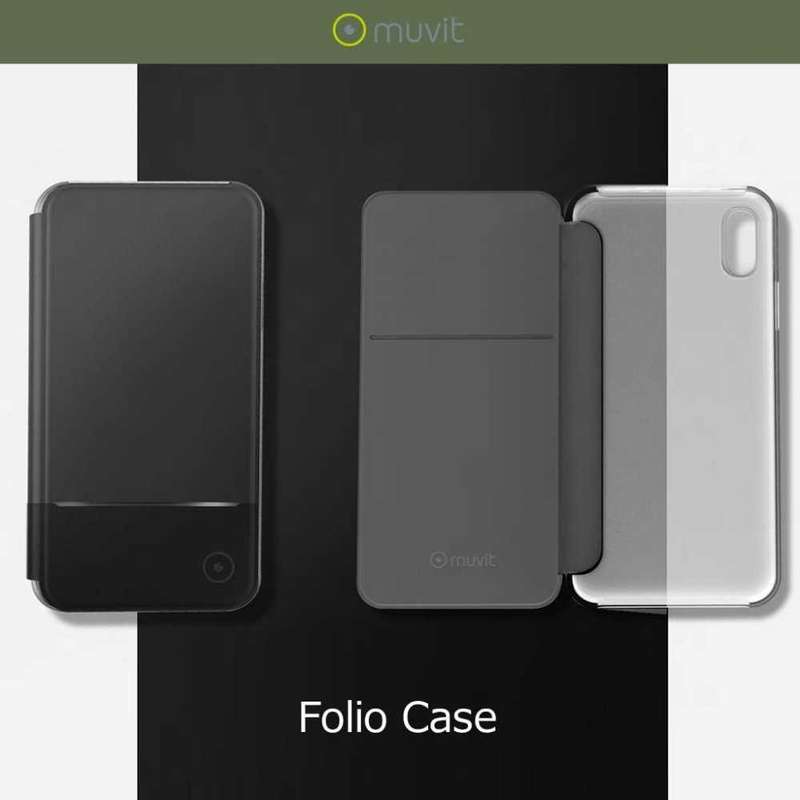 MUVIT MV15031i58 iPhone Xs/X Case, Folio Style, Folio Case, Classic Black, 5.8-Inch iPhone Cover, Wi