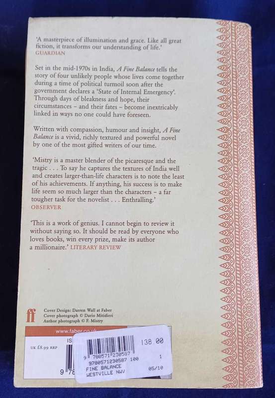 A fine balance by Rohinton Mistry