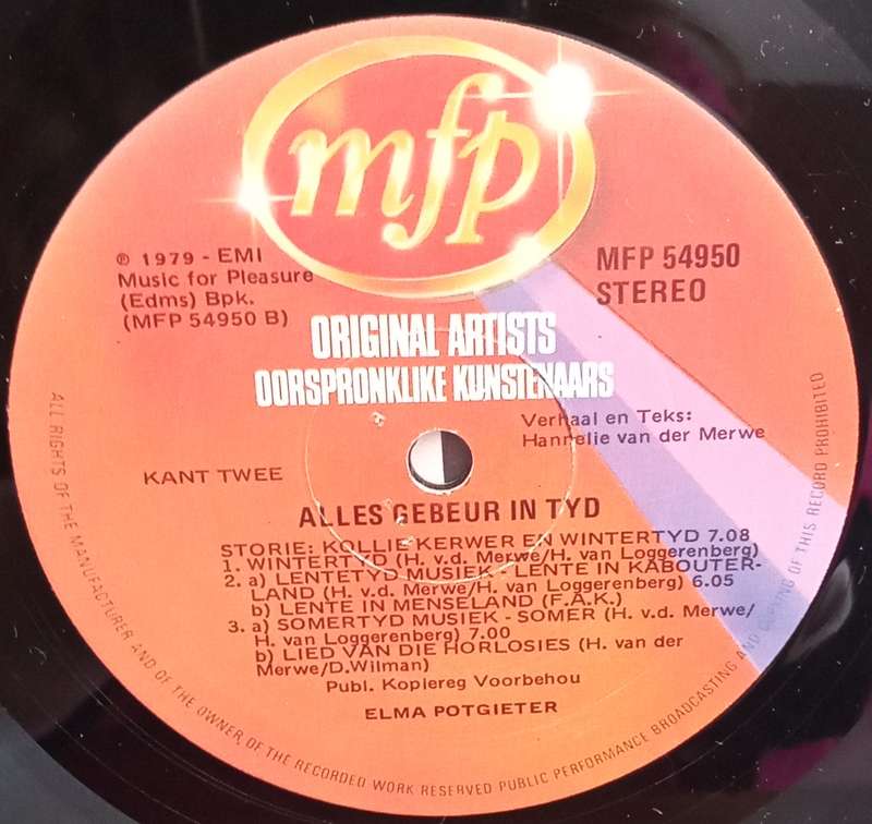 ELMA POTGIETER - Alles gebeur in tyd LP VINYL RECORD AFRIKAANS