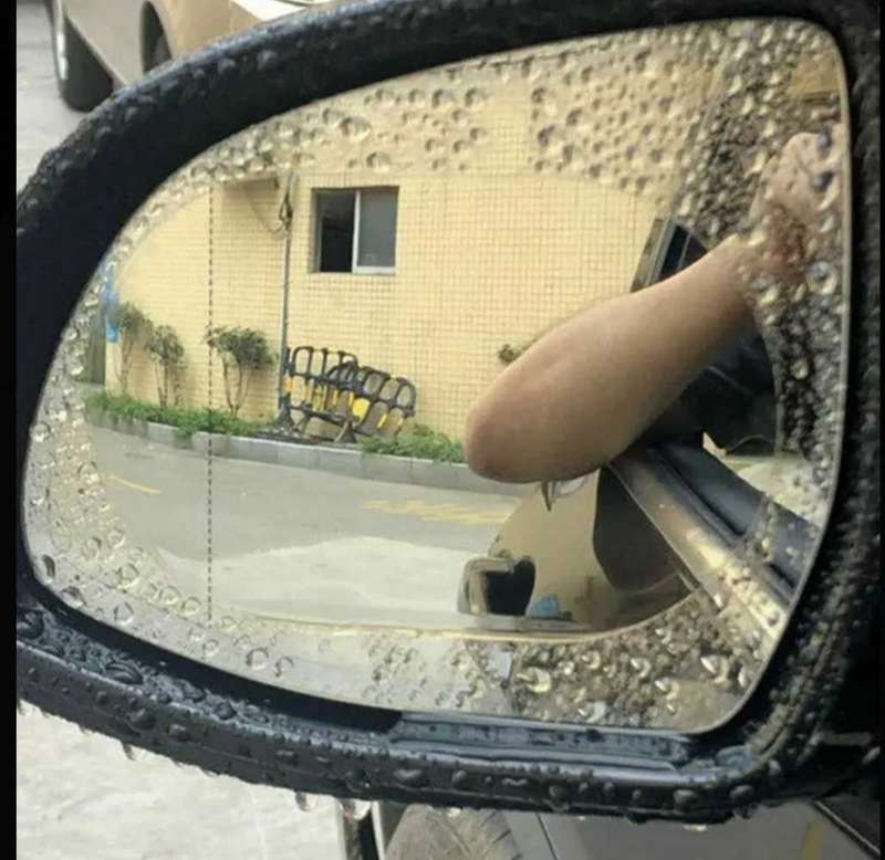 2pcs Car Rearview Mirror Protective Anti-fog Anti-glare Oval Film 100x145MM