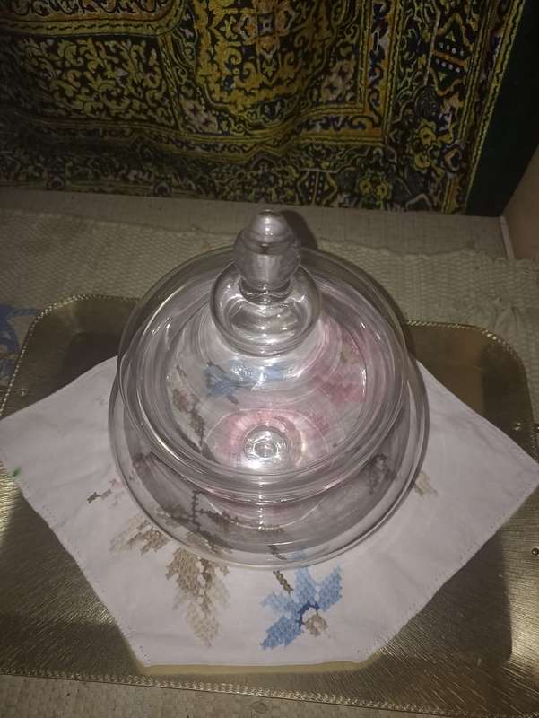 Huge awesome glass bowl with lid