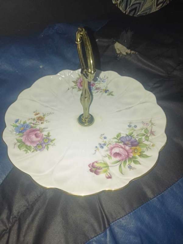 Porcelain cake plate made in England