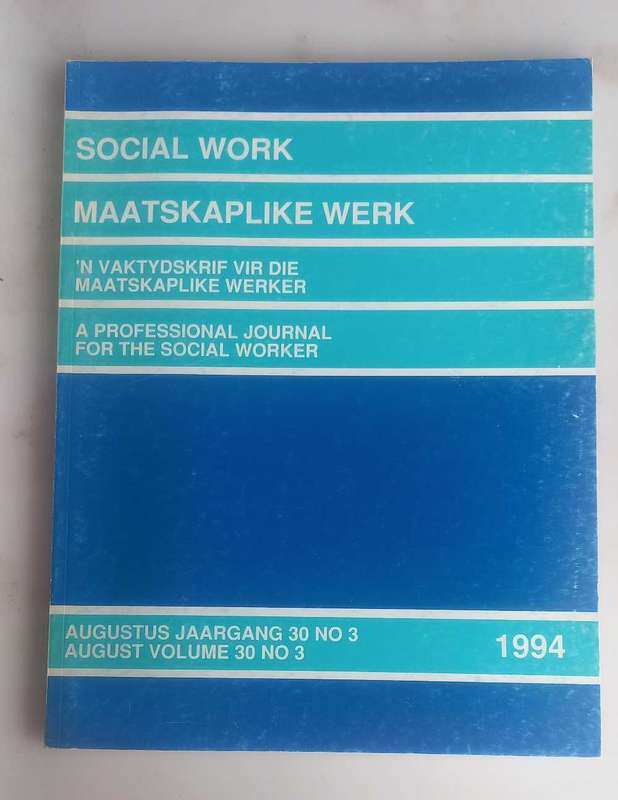 Maatskaplike werk, `n vaktydskrif Augustus jaargang 30 no 3