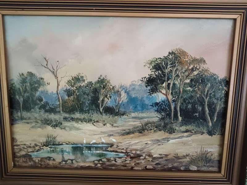 SA Artist Wendy Mills Landscape Framed Painting