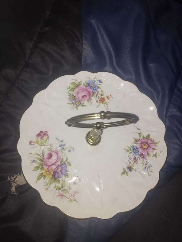 Porcelain cake plate made in England