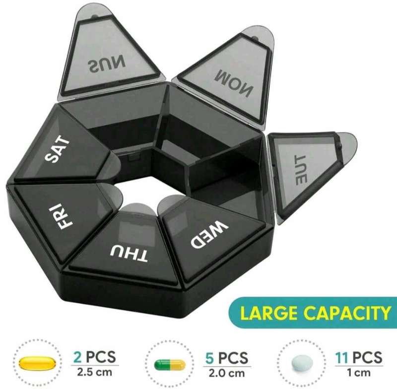 Seven Compartment Pill Storage Box 7 Days - Pill Capsule Box