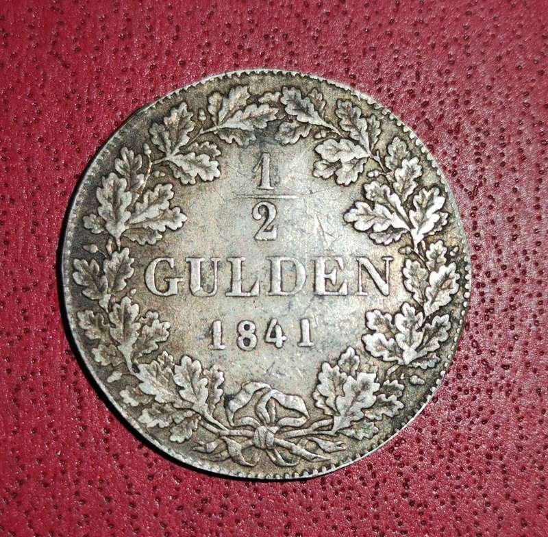1841 German States 1/2 Gulden