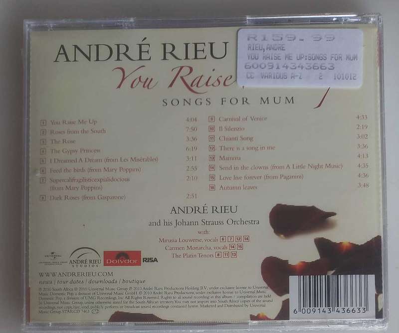 Andre Rieu - You raise me up: songs for mum cd *sealed*