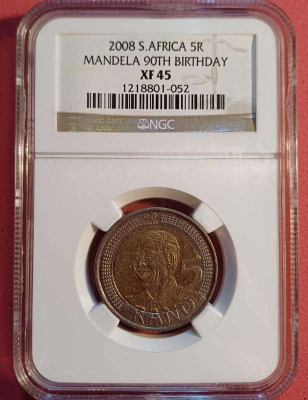 Mandela R5 Coin XF45 - 90 th Birthday