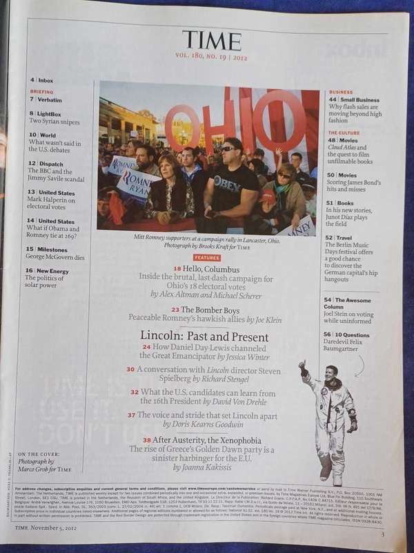 Time magazine November 5, 2012