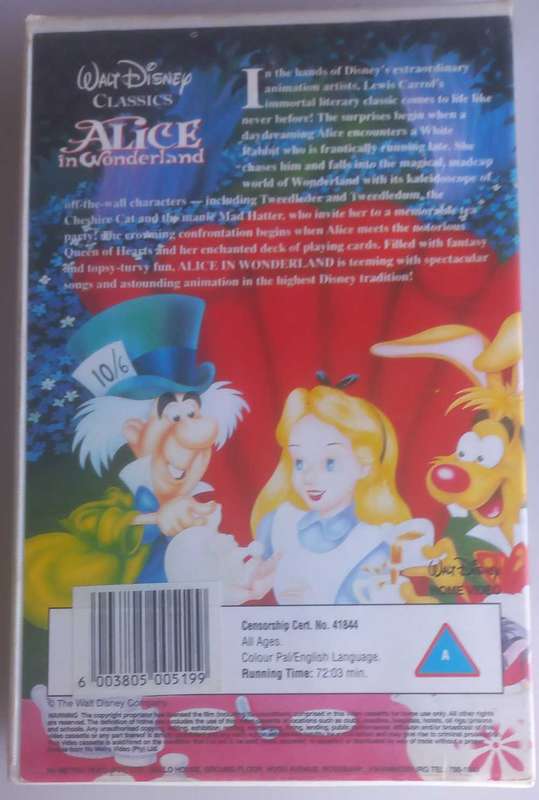 Alice in Wonderland VHS