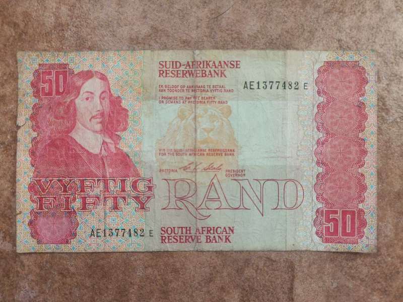 South Africa 5 x Old R50 Notes, Van Riebeck