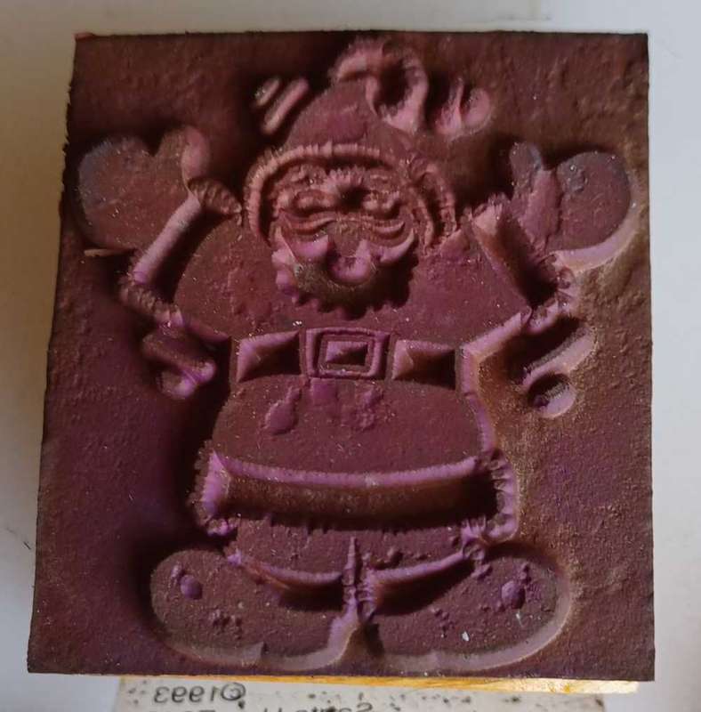 Santa hug rubber stamp