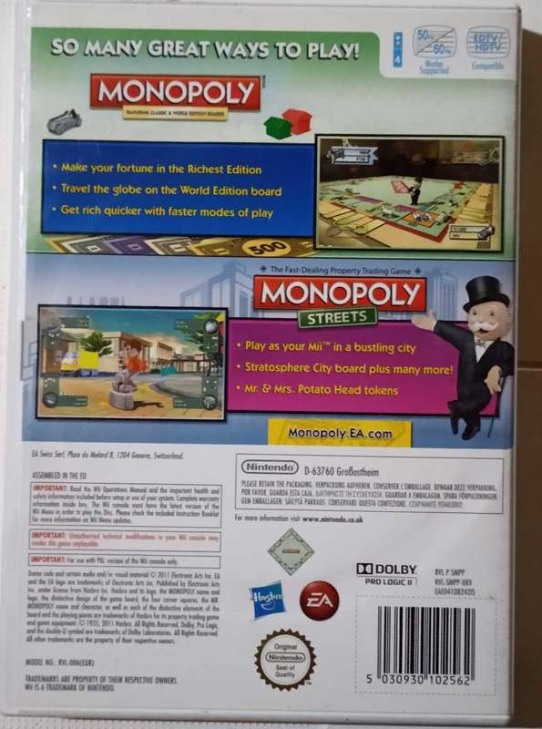 Monopoly Collection for Wii (PAL, CIB)