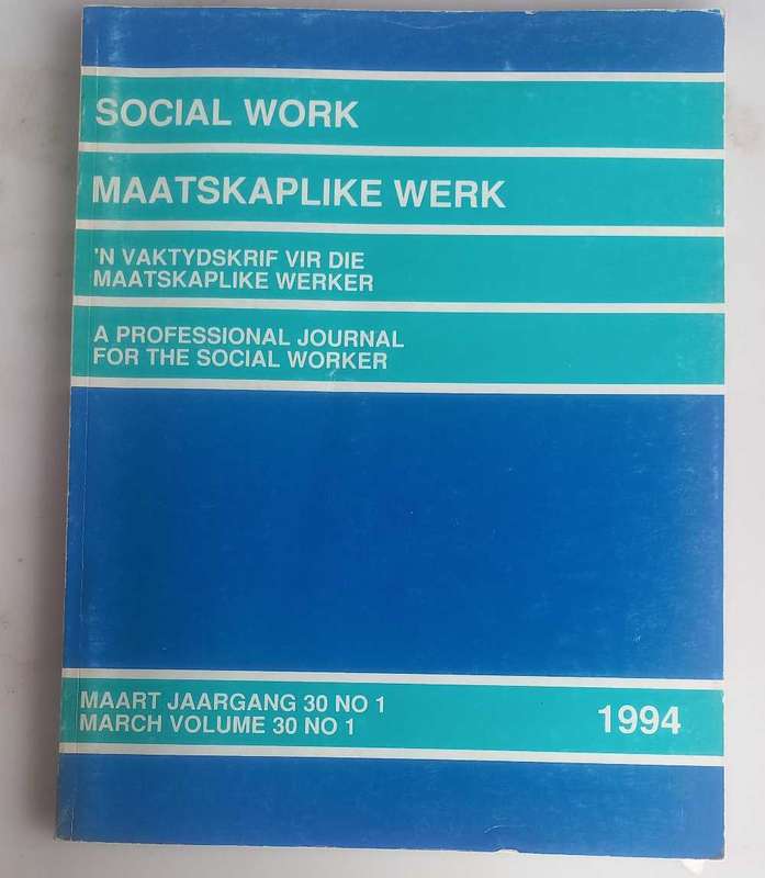 Maatskaplike werk, `n vaktydskrif Maart jaargang 30 no 1