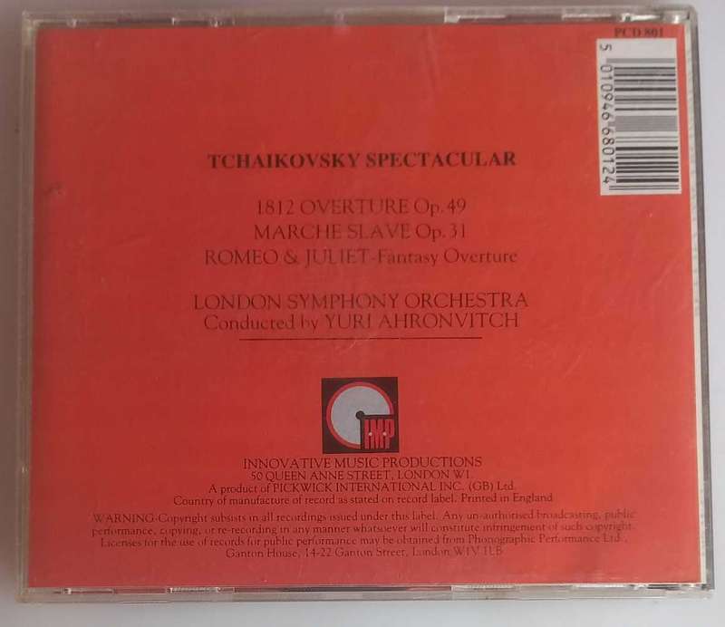 Tchaikovsky spectacular cd