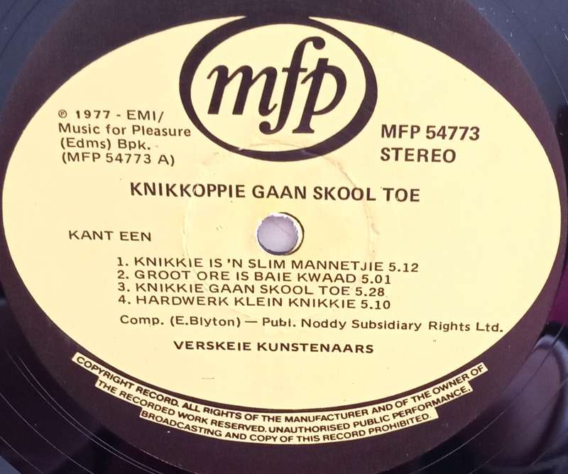 KNIKKIE GAAN SKOOL TOE LP VINYL RECORD STEREO