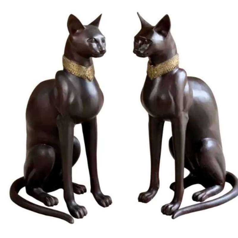 PAIR OF VINTAGE FRENCH BRONZE EGYPTIAN CATS