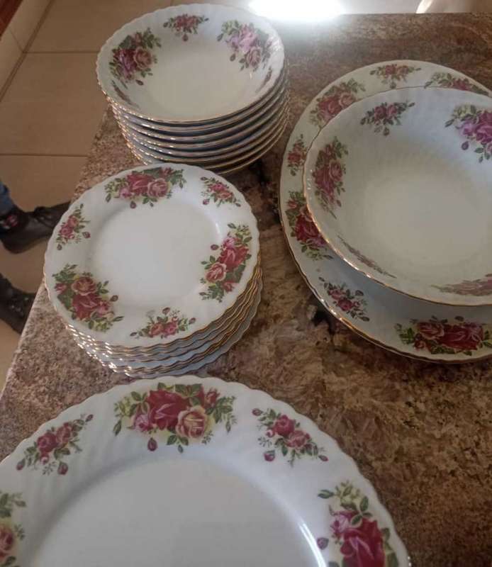 Royal China English Rose tea and Dinner set
